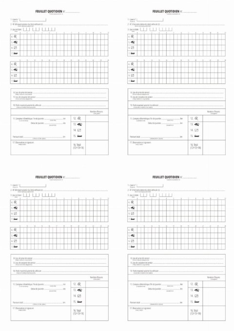 Książka czasu pracy kierowcy FRANCJA - LIVRET INDIVIDUEL DE CONTROLE - 10 szt.