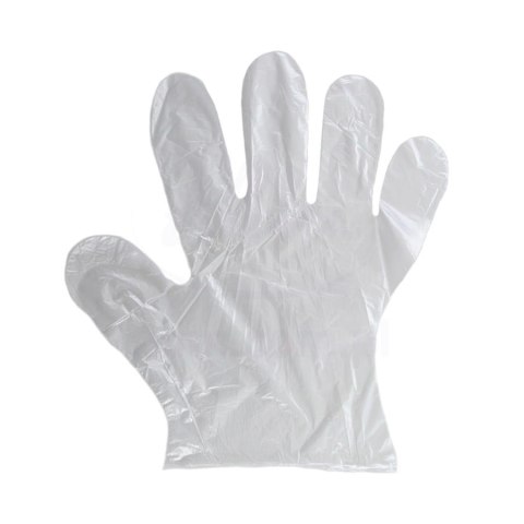 Rękawice foliowe 100 sztuk / Przeźroczyste / Rozmiar: 9 - L / RFOLIAPEL