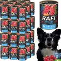 Karma Mokra Dla Psów RAFI z Jagnięciną, Borówką i Żurawiną 400g - 48 szt.