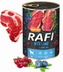 Karma Mokra Dla Psów RAFI z Jagnięciną, Borówką i Żurawiną 400g - 6 szt.