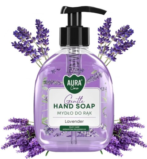 Zestaw 3x300 ml AURA Care Mydło Do Rąk Z Dozownikiem Lawenda Róża Wanilia