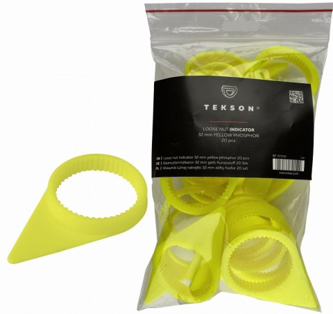 Wskaźnik Luźnej Nakrętki 32mm Żółty Fosfor 20 szt.