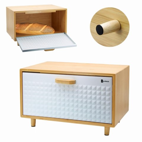 CHLEBAK BAMBUSOWY POJEMNIK NA PIECZYWO BRUNBESTE BB-4251 BIAŁY
