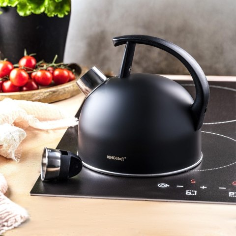 CZAJNIK STALOWY 1.5L MATOWY CZARNY KINGHOFF KH-1897