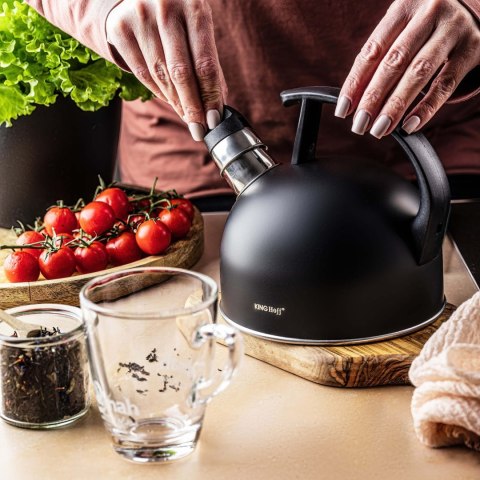 CZAJNIK STALOWY 1.5L MATOWY CZARNY KINGHOFF KH-1897