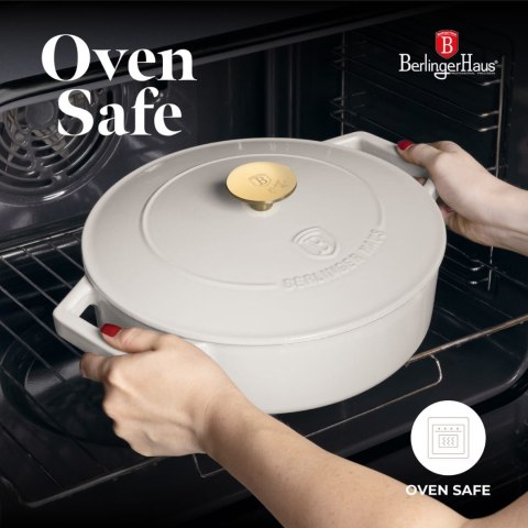 EMALIOWANY NISKI GARNEK ŻELIWNY 2.57L 26CM BERLINGER HAUS STRONG MOLD SAHARA BH-6530