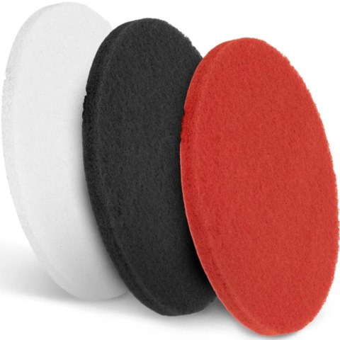 Pady do szorowarek śr. 17 cali biały czerwony czarny - zestaw 3 szt.