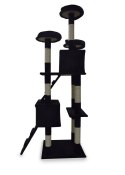 Drapak/Drzewko dla kota Czarny 170cm Domek z Legowiskiem i słupkami z sizalu