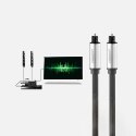 Kabel przewód optyczny audio światłowód Toslink SPDIF 1.5m - szary