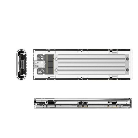 Kieszeń obudowa na dysk TCM2-C3 M.2 NVME na USB-C 10Gb/s - szaro-przezroczysta