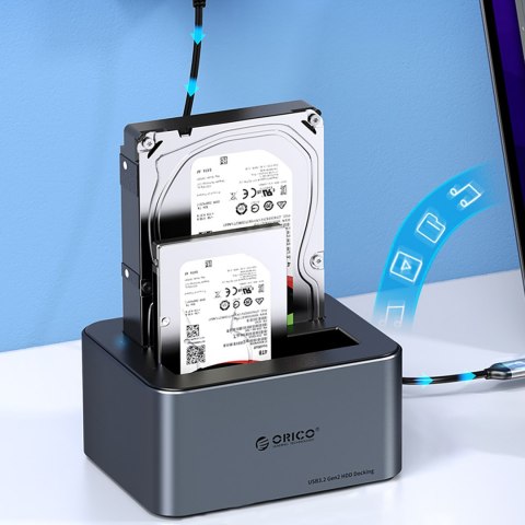 Stacja dokująca 6646C3-C z klonowaniem offline na 4 dyski 2.5'' / 3.5'' SATA HDD / SSD - szara