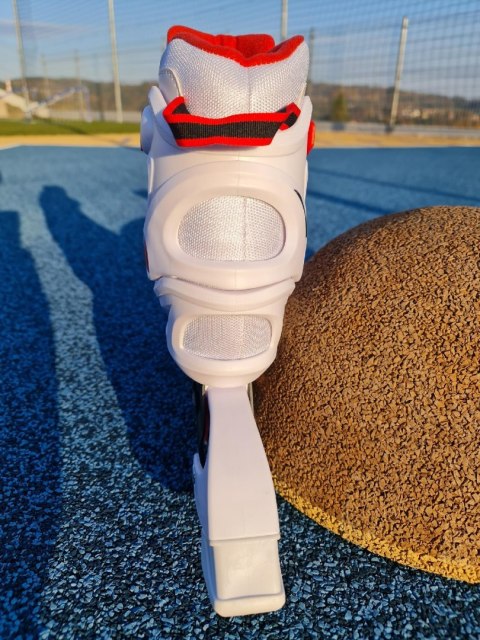 Rolki Damskie Męskie Białe Kauczukowe Solidne z Hamulcem KUBISPORT roz. 38