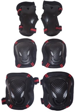 Zestaw Ochraniaczy na Rolki Deskorolkę Rower 3w1 Czarne KUBISPORT rozm XL