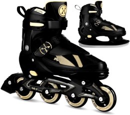 NH382 ŁYŻWOROLKI 2W1 ENZO BEŻOWE ROZM. L(40-43) Z WYM. PŁOZĄ HOKEJOWĄ NILS EXTREME