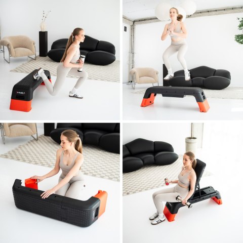 AS009 PRO STEP DO AEROBIKU REGULOWANY Z FUNKCJĄ ŁAWKI COMMERCIAL HMS