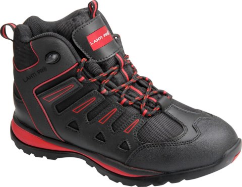 Trzewiki skóra/oxford czarno-czerw., sb, "47", ce, lahti