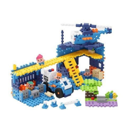 Klocki konstrukcyjne waffle mini - posterunek policji