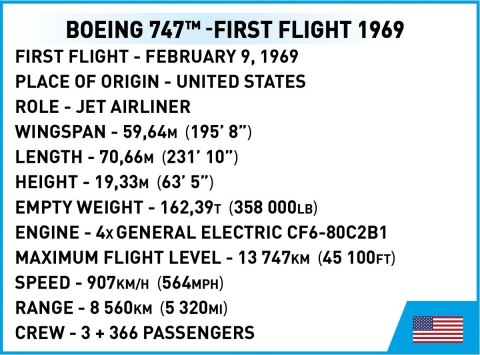 Klocki boeing 747 first flight 1969