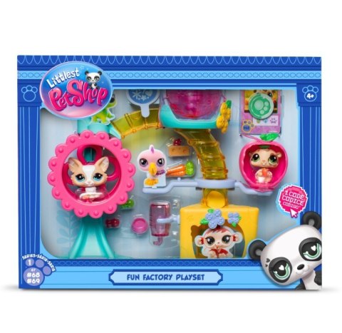Littlest pet shop zestaw fabryka zabawy z 2 figurkami