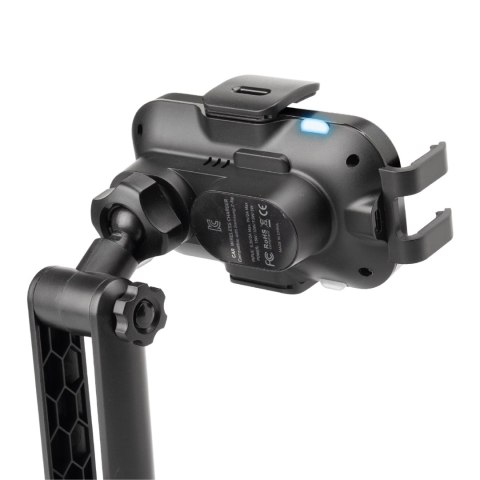 Uchwyt samochodowy z ładowarką bezprzewodową 15W - czarny