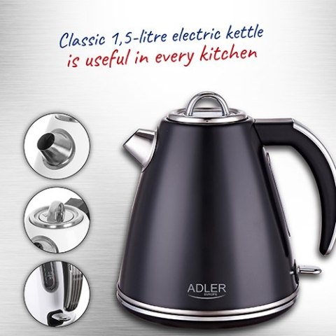 AD 1343 black Czajnik metalowy 1,5 l strix