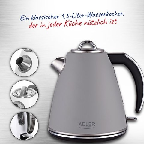 AD 1343 grey Czajnik metalowy 1,5 l strix