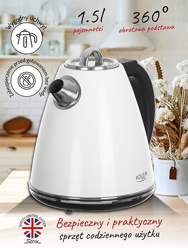 AD 1343 white Czajnik metalowy 1,5 l strix