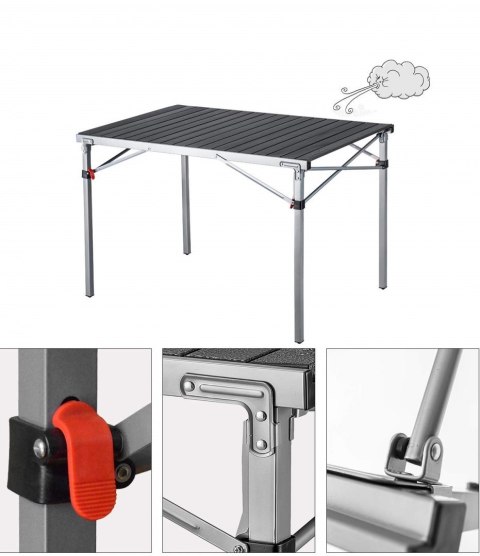 Stół Składany Kempingowy KING CAMP dla 4-6 osób 100 x 70 cm