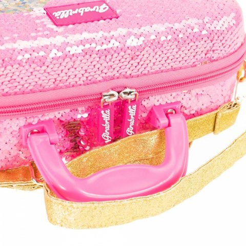 Walizka make up girabrilla różowa ze złotym