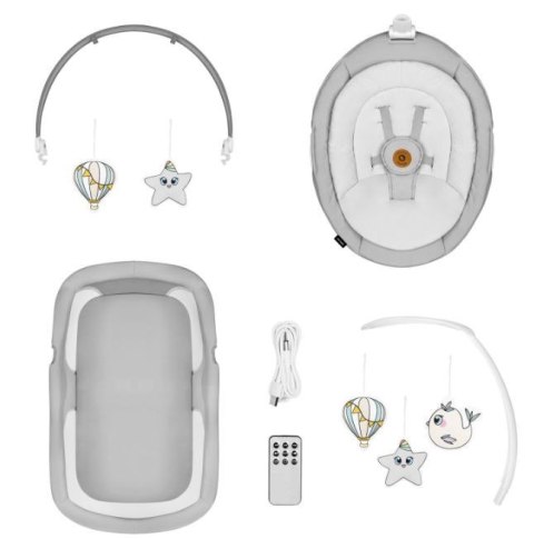 Kołyska bujaczek bella set grey concrete