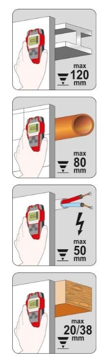 YATO WYKRYWACZ PROFILI I PRZEWODÓW,MIERNIK WILGOTNOŚCI 4W1