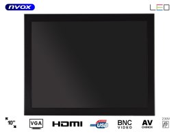 Monitor open frame led 10cali vga hdmi usb bnc av 12v 230v