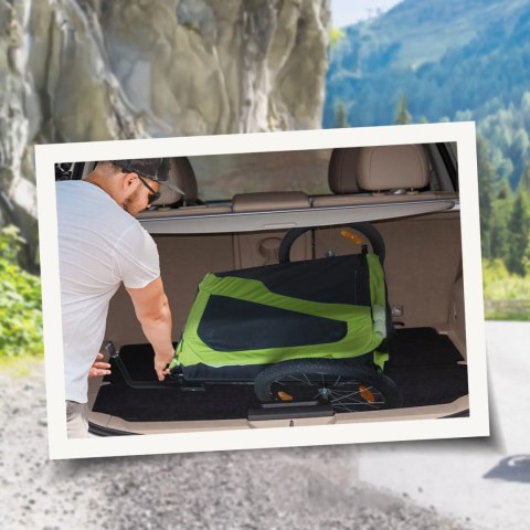 Przyczepka Rowerowa Dla Zwierząt Zielona 170x77x90cm PAKO D00-168V00GN