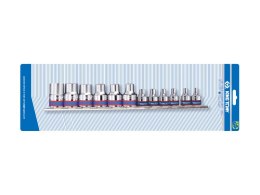 KING TONY KOMPLET NASADEK 3/8-1/2 12SZTUK E4-E20, CHROM