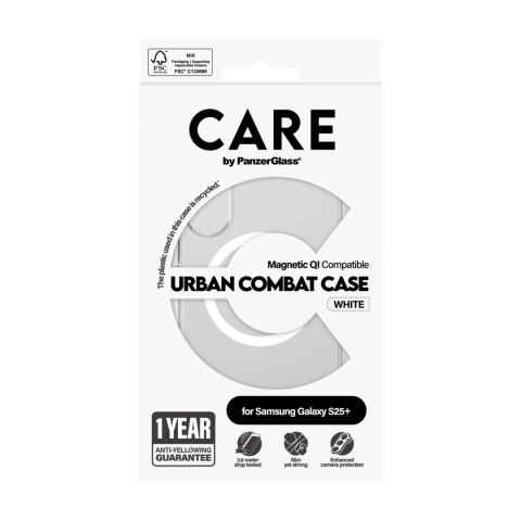 CARE CARE by PanzerGlass Flagship Case Transparent Urban Combat w. White Qi Compatible Samsung Galaxy S25 | CARE
