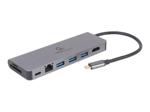 Cablexpert Cablexpert A-CM-COMBO5-05 USB Type-C 5-in-1 multi-port adapter (Hub + HDMI + PD + card reader + LAN) | Cablexpert