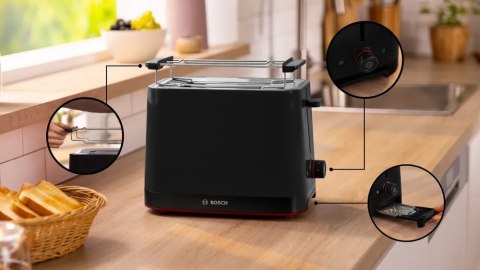 Bosch Bosch Compact Toaster | TAT3M123 MyMoment | Power 950 W | Number of slots 2 | Housing material Plastic | Black