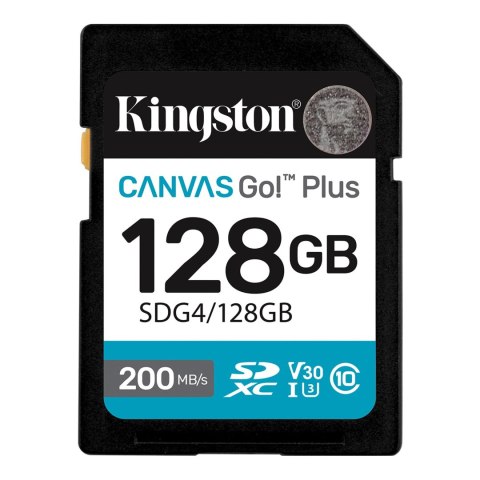 Kingston Kingston | Canvas Go! Plus | 128 GB | SD | Flash memory class Class 10, UHS-I, U3, V30