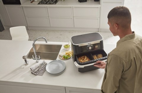 NINJA NINJA | Double Air Fryer | AF500EU Foodi FlexDrawer | Power 2470 W | Capacity 10.4 L | Black