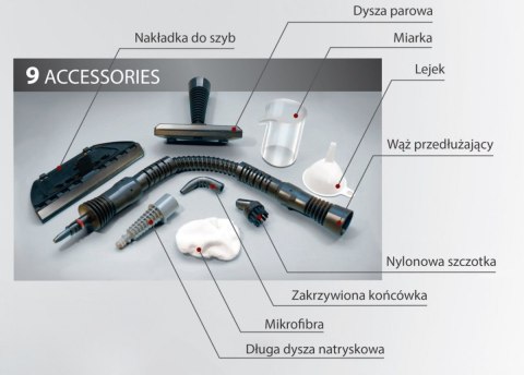 Camry Czyszczarka do podłóg Camry CR 7021 o mocy 1100 W, ciśnieniu pary 3.5 bara, pojemności zbiornika na wodę 0.35 L, kolor biały. Gw