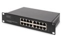 Digitus Digitus | 16-portowy przełącznik Gigabit Ethernet | DN-80115 | Niezarządzany | Do montażu w szafie | Ilość portów 10/100 Mb/s (R