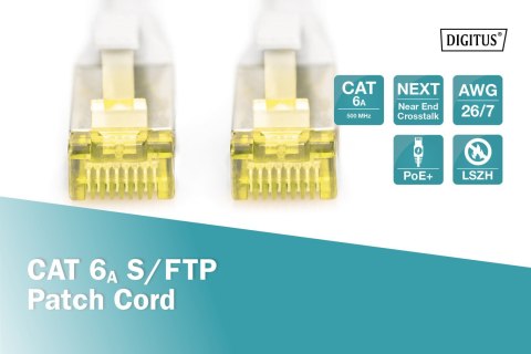 Digitus Digitus | CAT 6a | Kabel krosowy | Skrętka ekranowana (SFTP) | Męski | RJ-45 | Męski | RJ-45 | Szary | 1 m