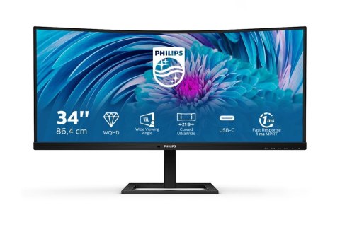 Philips Philips | 346E2CUAE | 34 " | VA | WQHD | 21:9 | 4 ms | 300 cd/m² | Czarny | Ilość portów HDMI 1 | 100 Hz
