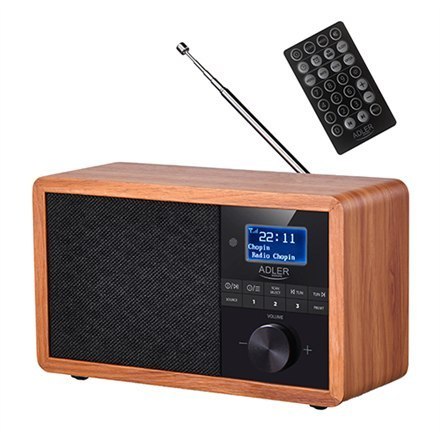 Adler Adler | AD 1184 | Radio DAB+ Bluetooth | Czarny/brązowy | Funkcja alarmu