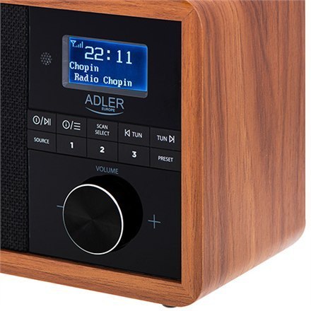Adler Adler | AD 1184 | Radio DAB+ Bluetooth | Czarny/brązowy | Funkcja alarmu