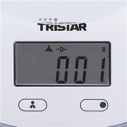 Tristar Waga kuchenna Tristar KW-2445, biała Tristar | Waga kuchenna | KW-2445 | Maksymalna waga (udźwig) 5 kg | Podziałka 1 g | Typ wyś