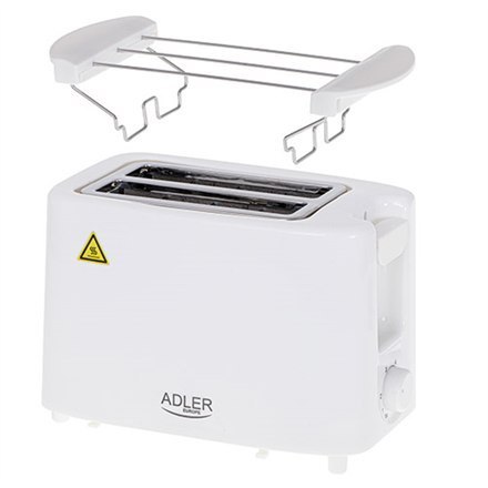 Adler Adler | AD 3223 | Toster | Moc 750 W | Liczba gniazd 2 | Materiał obudowy Plastik | Biały