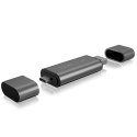 Raidsonic Icy box IB-CR200-C Czytnik kart SD/MicroSD (TF) USB 2.0 z interfejsem Type-C i -A do micro USB (OTG), antracytowy Raidsonic | Ze