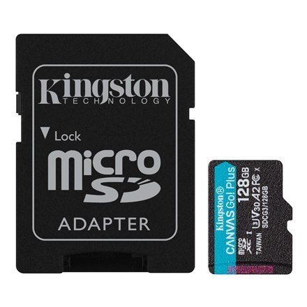 Kingston Kingston | microSD | Canvas Go! Plus | 128 GB | MicroSD | Pamięć flash klasy 10 | Adapter SD