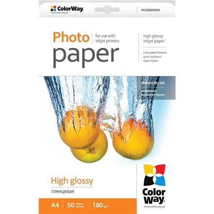 ColorWay ColorWay | 180 g/m² | A4 | A4 | Papier fotograficzny o wysokim połysku